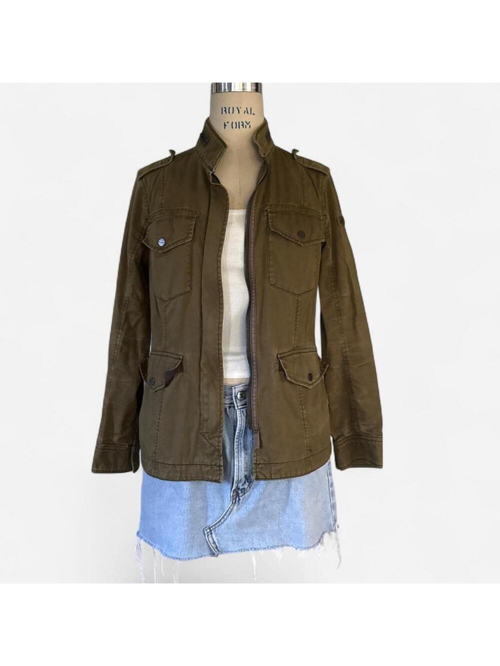 Abercrombie Olive Green Military Utility Field Jacket in Green